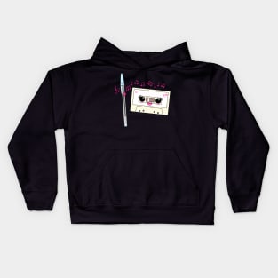 Cute pen and cassette love Kids Hoodie